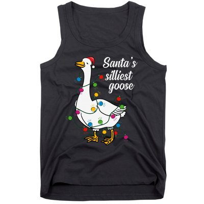 Santa’S Silliest Goose Funny Christmas Family Tank Top