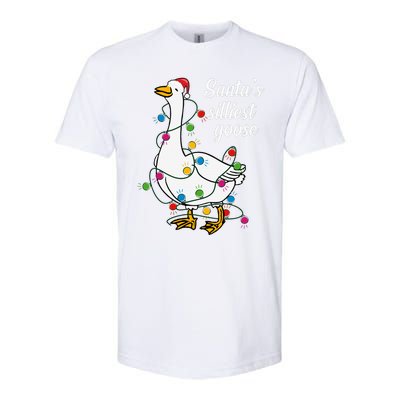 Santa’S Silliest Goose Funny Christmas Family Softstyle CVC T-Shirt