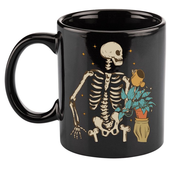 Skeleton Spring Garden Plant 11oz C Handle Ceramic Mug