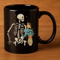 Skeleton Spring Garden Plant 11oz C Handle Ceramic Mug