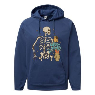 Skeleton Spring Garden Plant Performance Fleece Hoodie