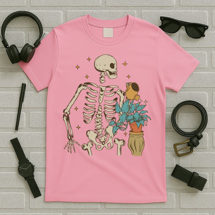 Skeleton Spring Garden Plant T-Shirt