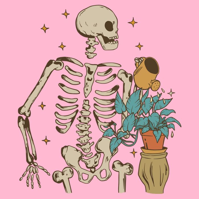 Skeleton Spring Garden Plant T-Shirt