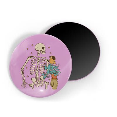 Skeleton Spring Garden Plant Magnet
