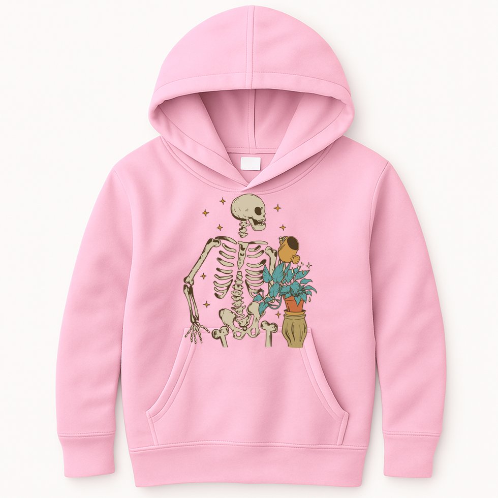Skeleton Spring Garden Plant Kids Hoodie