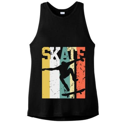Skate Skateboarder Gift Skateboard Retro Ladies PosiCharge Tri-Blend Wicking Tank