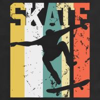 Skate Skateboarder Gift Skateboard Retro 7 Panel Mesh Trucker Snapback Hat