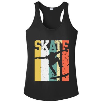 Skate Skateboarder Gift Skateboard Retro Ladies PosiCharge Competitor Racerback Tank