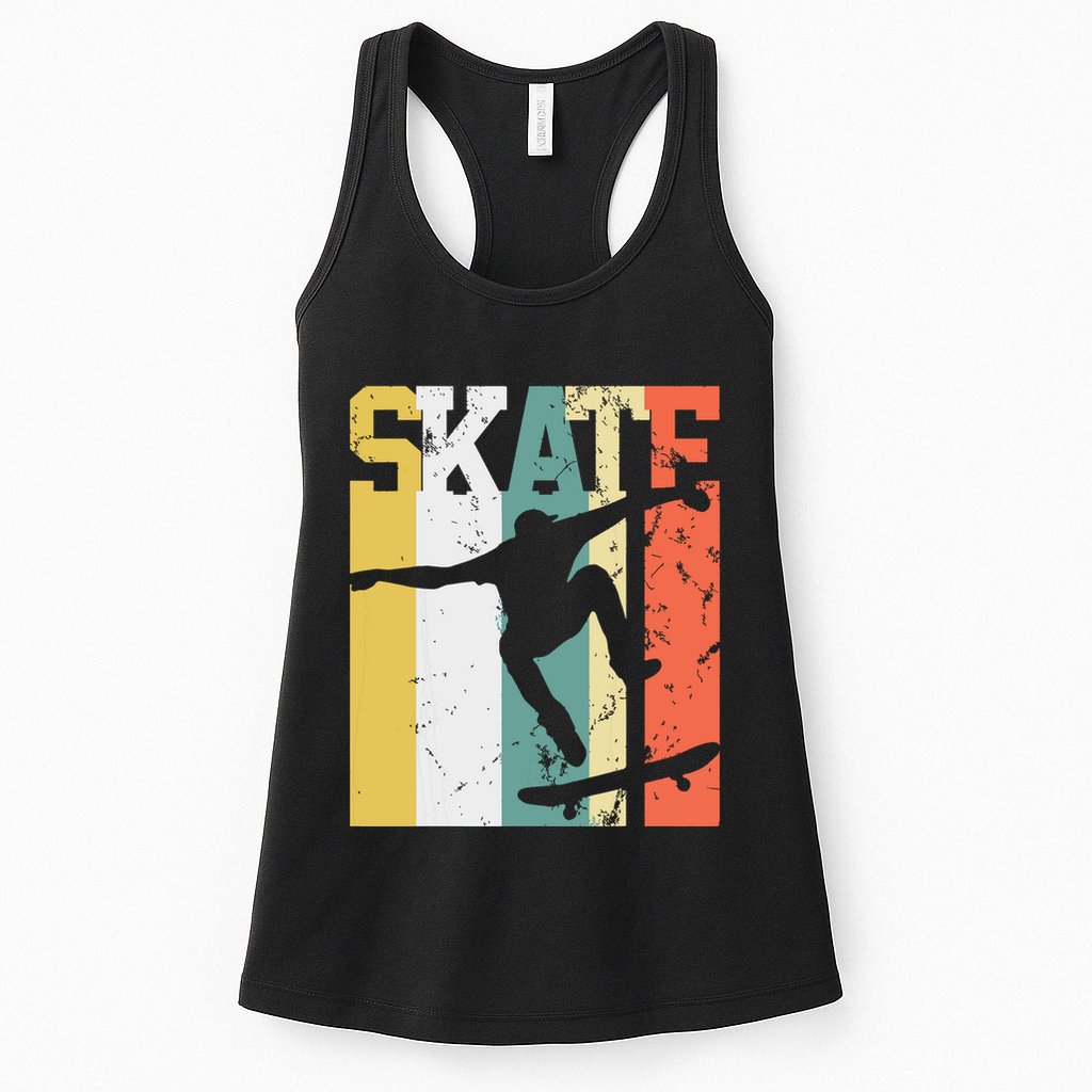 Skate Skateboarder Gift Skateboard Retro Womens Tank Top