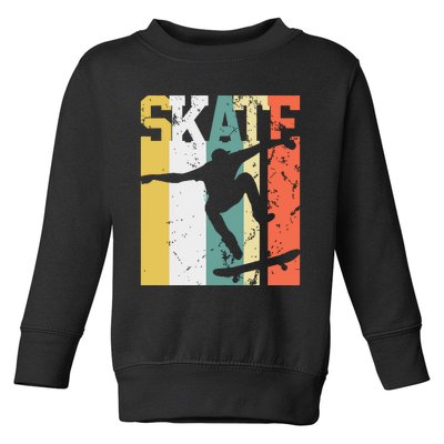 Skate Skateboarder Gift Skateboard Retro Toddler Sweatshirt