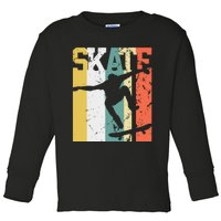 Skate Skateboarder Gift Skateboard Retro Toddler Long Sleeve Shirt