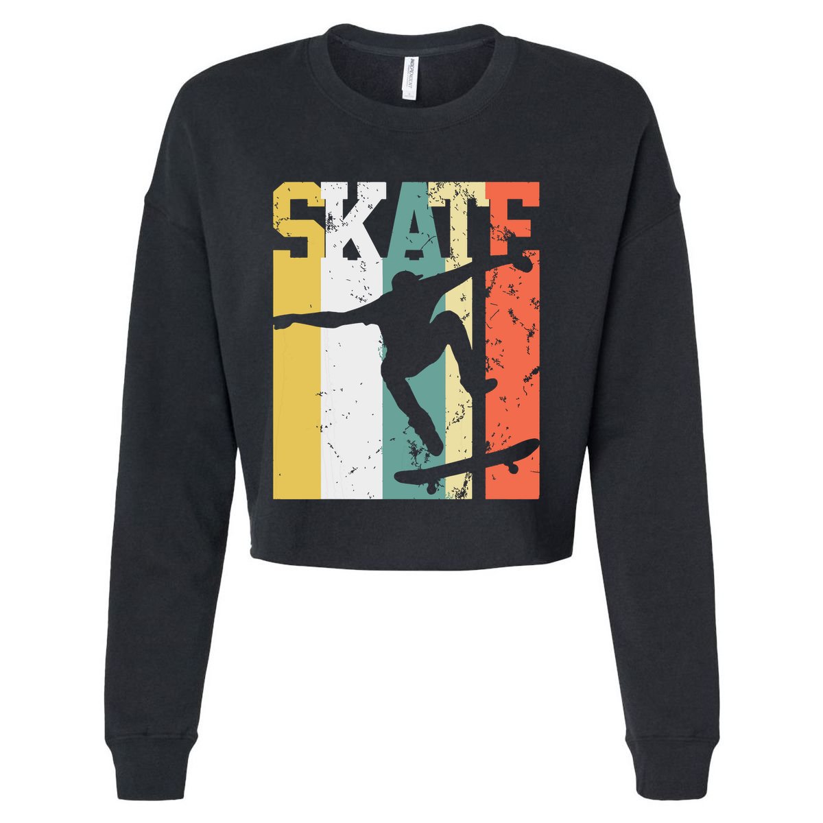 Skate Skateboarder Gift Skateboard Retro Cropped Pullover Crew