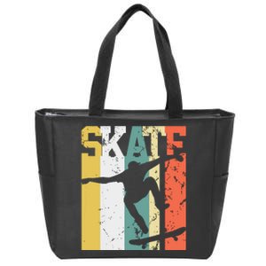 Skate Skateboarder Gift Skateboard Retro Zip Tote Bag