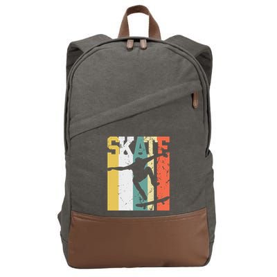 Skate Skateboarder Gift Skateboard Retro Cotton Canvas Backpack