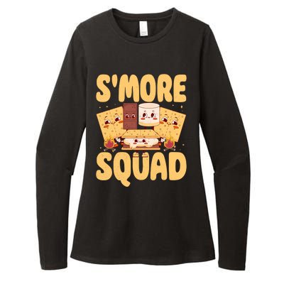 Smore Squad Groovy Smore Chocolate Marshmallow Camping Team Womens CVC Long Sleeve Shirt