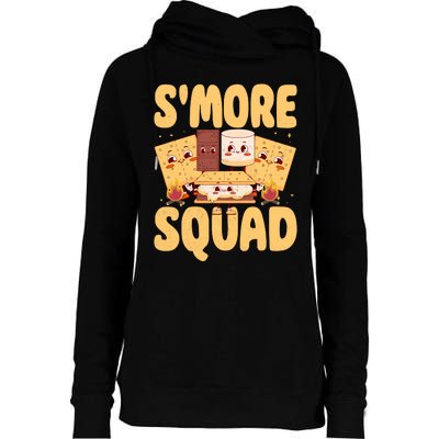 Smore Squad Groovy Smore Chocolate Marshmallow Camping Team Womens Funnel Neck Pullover Hood