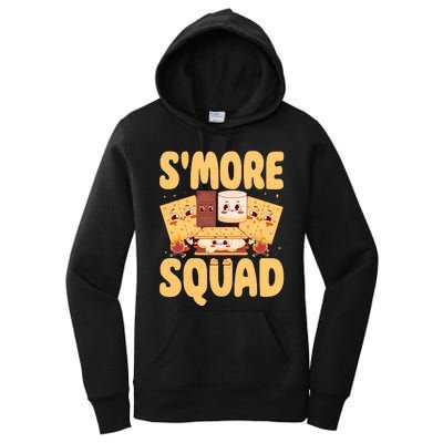 Smore Squad Groovy Smore Chocolate Marshmallow Camping Team Women's Pullover Hoodie