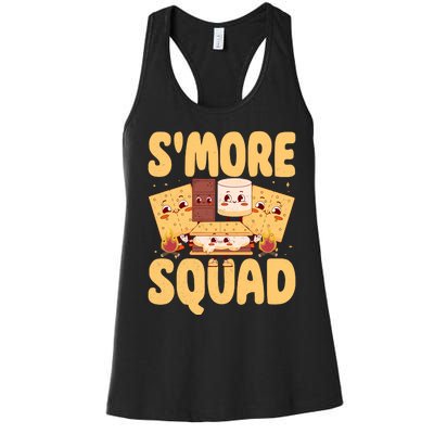 Smore Squad Groovy Smore Chocolate Marshmallow Camping Team Women's Racerback Tank