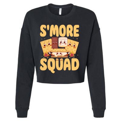 Smore Squad Groovy Smore Chocolate Marshmallow Camping Team Cropped Pullover Crew