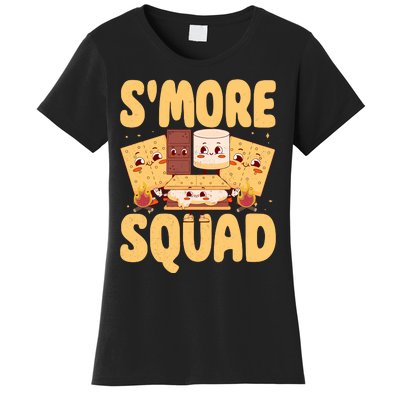 Smore Squad Groovy Smore Chocolate Marshmallow Camping Team Women's T-Shirt