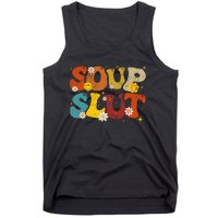 Soup Slut Groovy Sarcastic Funny Saying Christmas Tank Top