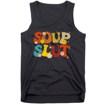 Soup Slut Groovy Sarcastic Funny Saying Christmas Tank Top