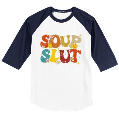 Soup Slut Groovy Sarcastic Funny Saying Christmas Baseball Sleeve Shirt