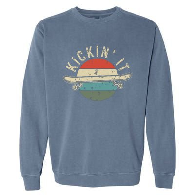 Skateboard Skateboarding Gift For Skateboarder Retro Vintage Garment-Dyed Sweatshirt