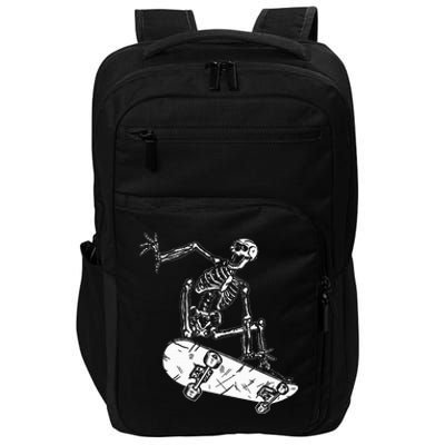 Skeleton Skateboarding Gothic Skater Halloween Skateboarding Impact Tech Backpack