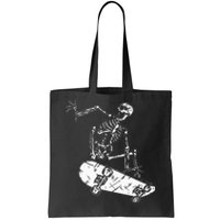 Skeleton Skateboarding Gothic Skater Halloween Skateboarding Tote Bag