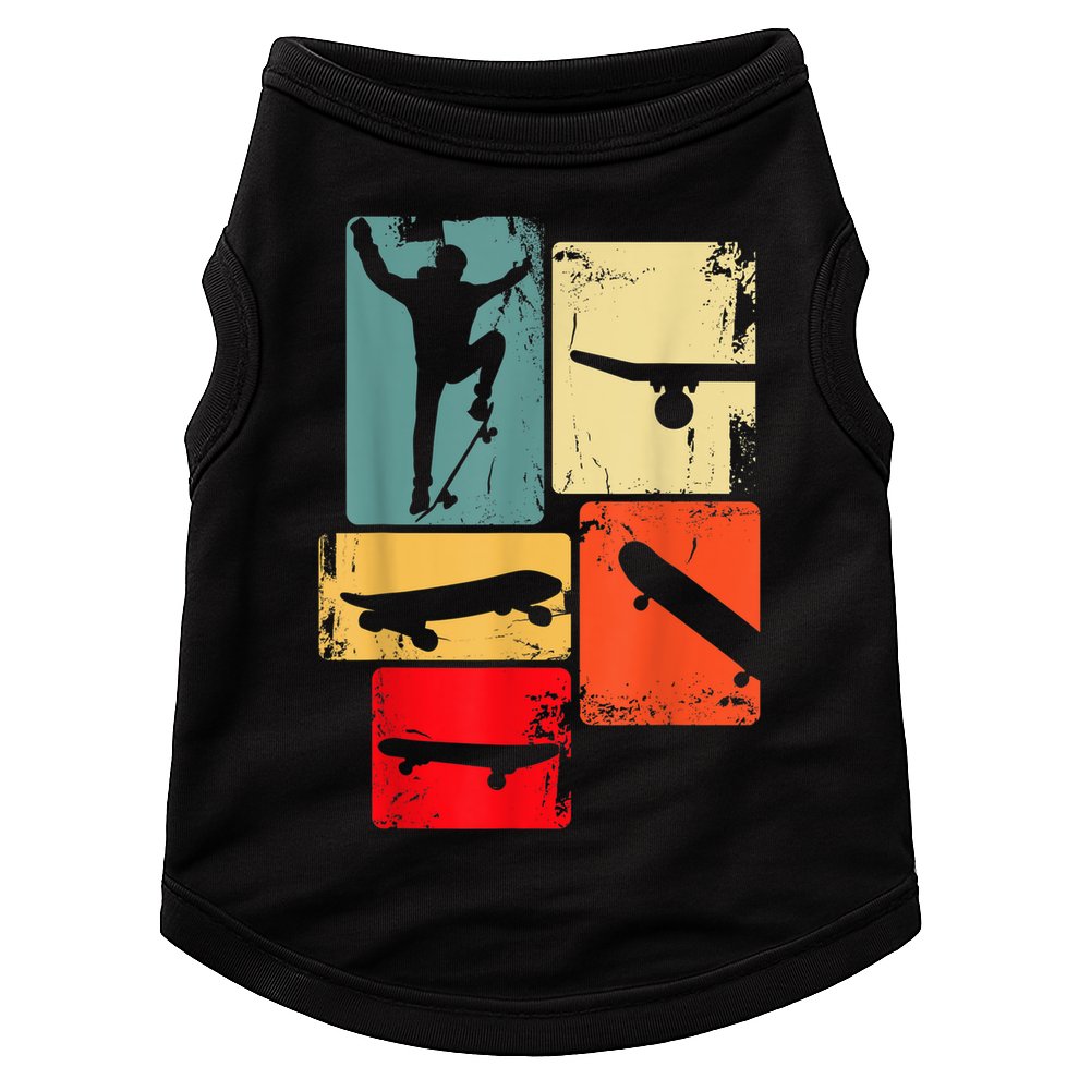 Skater Skateboarder Gift Retro Skateboard Doggie Tank