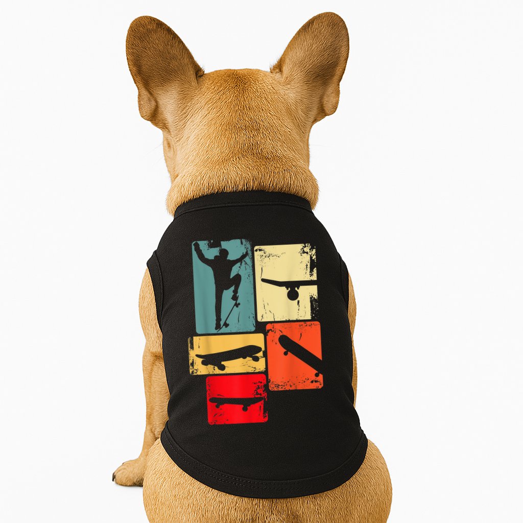Skater Skateboarder Gift Retro Skateboard Doggie Tank