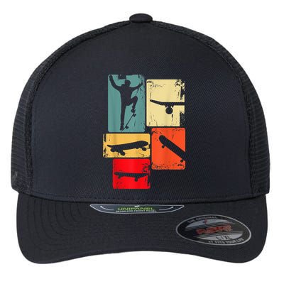 Skater Skateboarder Gift Retro Skateboard Flexfit Unipanel Trucker Cap