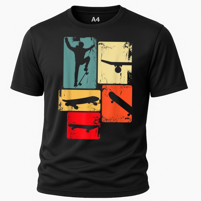 Skater Skateboarder Gift Retro Skateboard Cooling Performance Crew T-Shirt