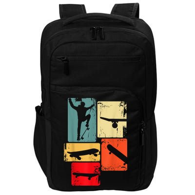 Skater Skateboarder Gift Retro Skateboard Impact Tech Backpack
