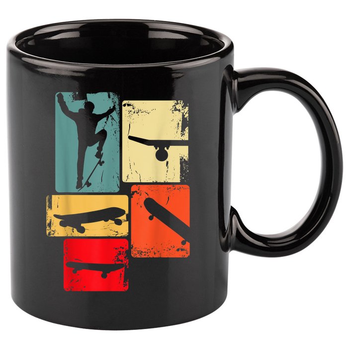 Skater Skateboarder Gift Retro Skateboard 11oz C Handle Ceramic Mug