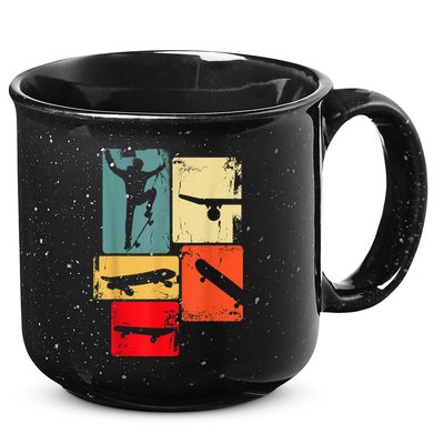 Skater Skateboarder Gift Retro Skateboard 15oz Campfire Ceramic Mug