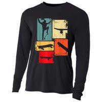 Skater Skateboarder Gift Retro Skateboard Cooling Performance Long Sleeve Crew