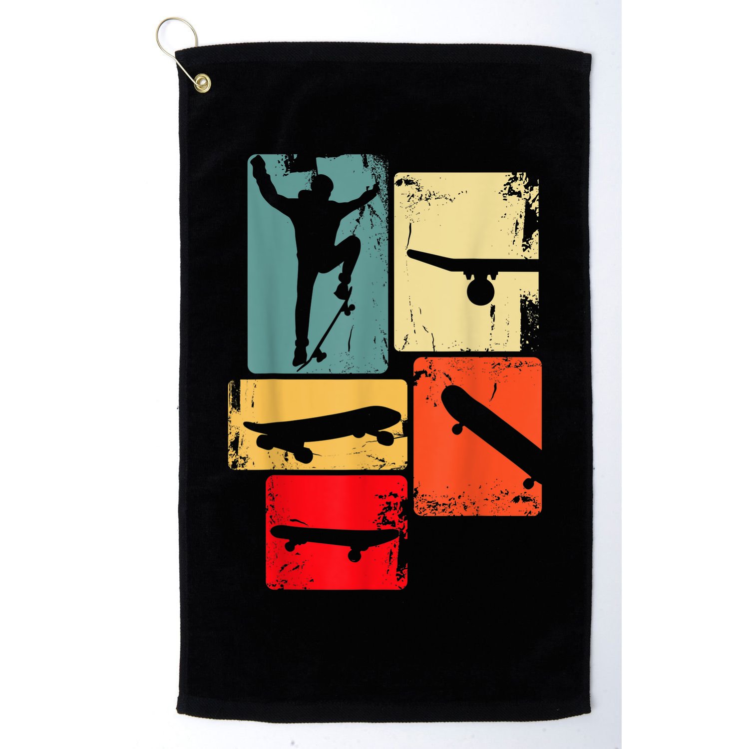Skater Skateboarder Gift Retro Skateboard Golf Towel