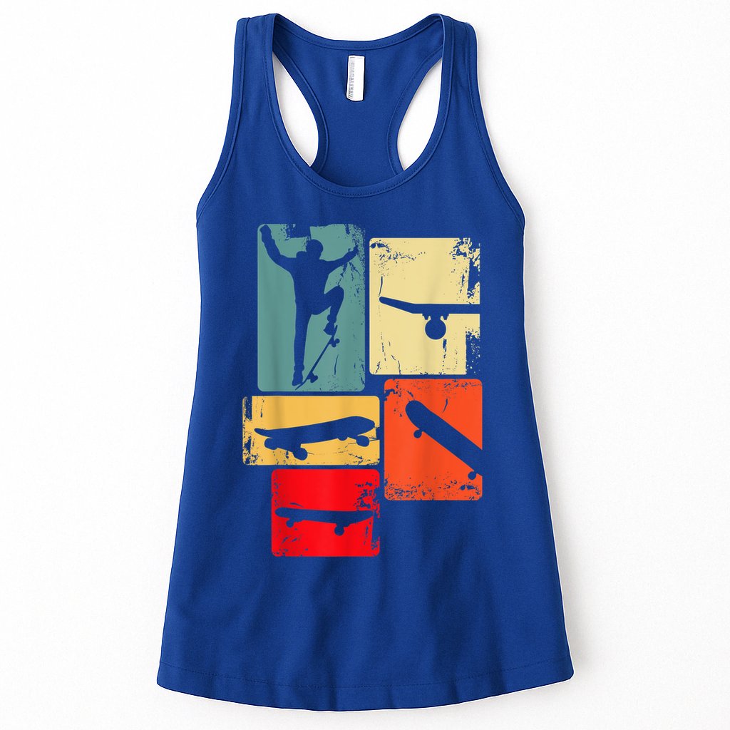 Skater Skateboarder Gift Retro Skateboard Womens Tank Top
