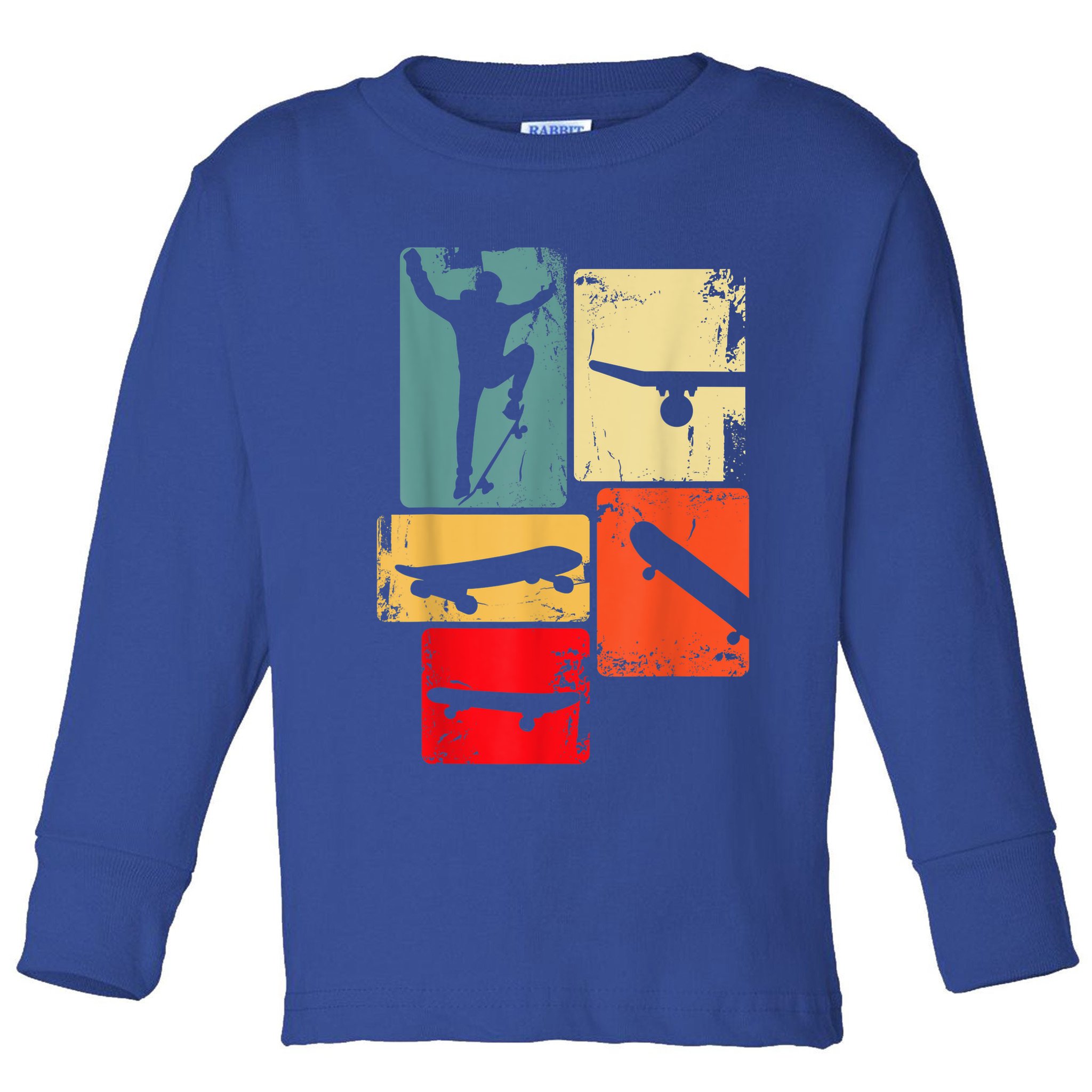 Skater Skateboarder Gift Retro Skateboard Toddler Long Sleeve Shirt