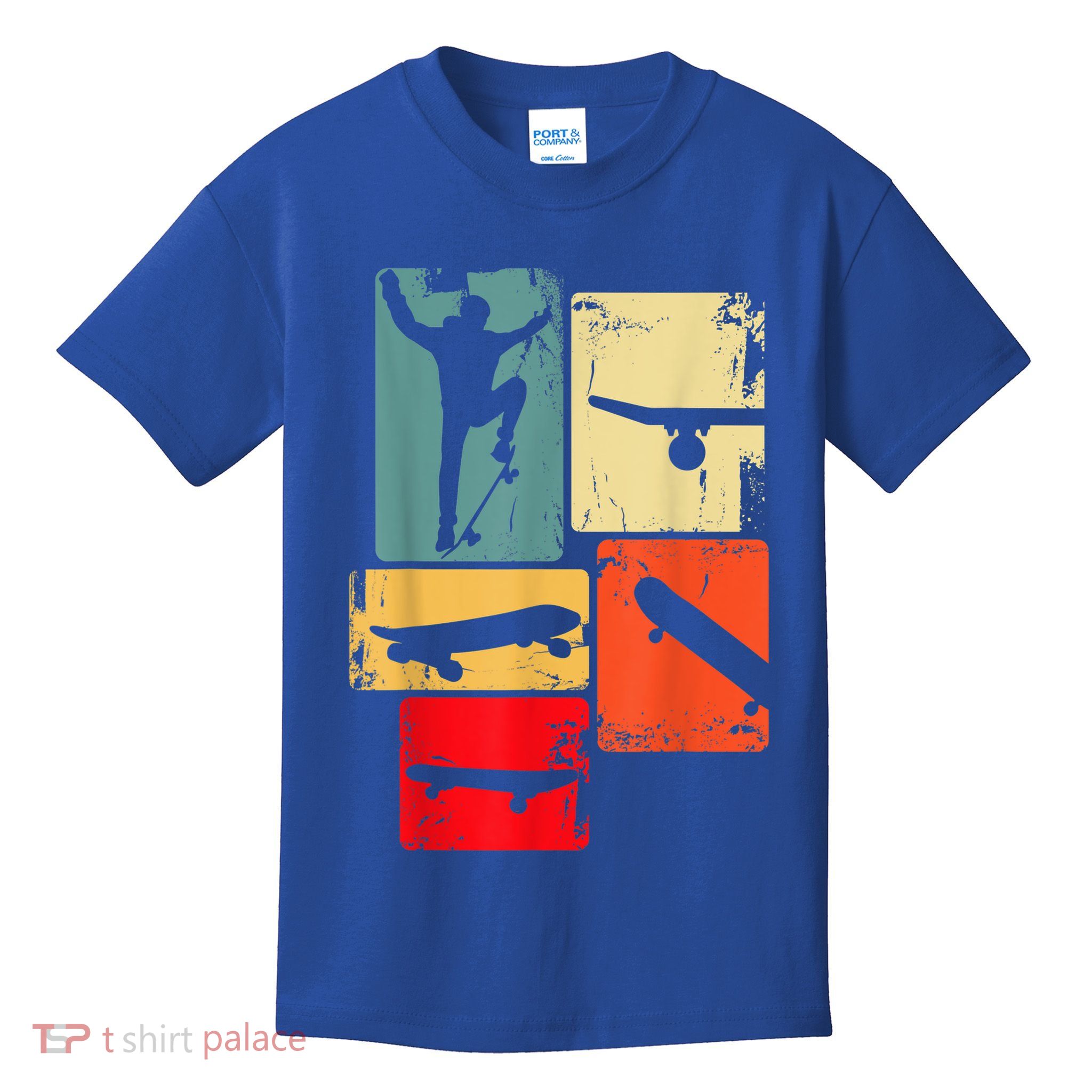 Skater Skateboarder Gift Retro Skateboard Kids T-Shirt