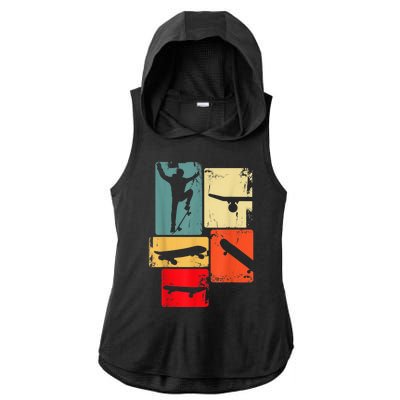 Skater Skateboarder Gift Retro Skateboard Gift For Boys Youth Gift Ladies PosiCharge Tri-Blend Wicking Draft Hoodie Tank