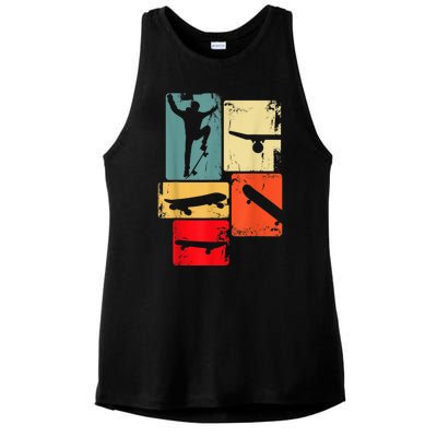 Skater Skateboarder Gift Retro Skateboard Gift For Boys Youth Gift Ladies PosiCharge Tri-Blend Wicking Tank