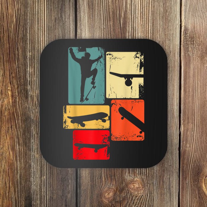 Skater Skateboarder Gift Retro Skateboard Gift For Boys Youth Gift Coaster