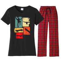 Skater Skateboarder Gift Retro Skateboard Gift For Boys Youth Gift Women's Flannel Pajama Set