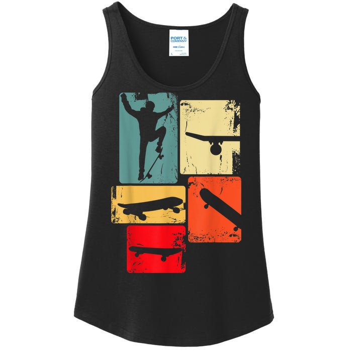 Skater Skateboarder Gift Retro Skateboard Gift For Boys Youth Gift Ladies Essential Tank