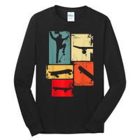 Skater Skateboarder Gift Retro Skateboard Gift For Boys Youth Gift Tall Long Sleeve T-Shirt