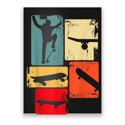 Skater Skateboarder Gift Retro Skateboard Gift For Boys Youth Gift Poster