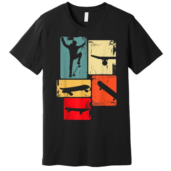 Skater Skateboarder Gift Retro Skateboard Gift For Boys Youth Gift Premium T-Shirt